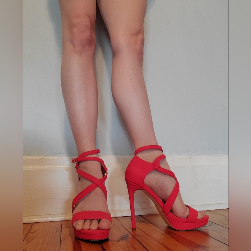 Red Strappy High Heels